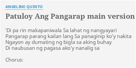 nang sumilip ang pasas na pangarap sipsipin|Patuloy Ang Pangarap (Main Version) .